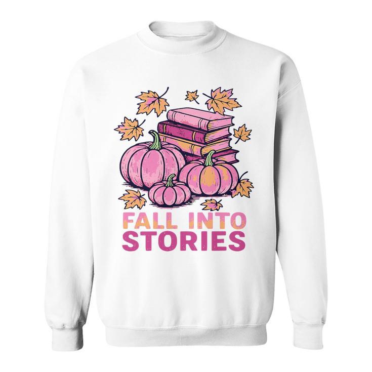 Bookcore Coquette Pinkoween Fall Into Stories Books Premium Tri-Blend Sweatshirt