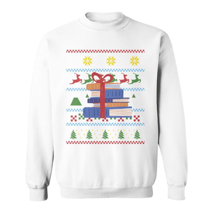 Books Reading Ugly Christmas Book Lover Sweatshirt