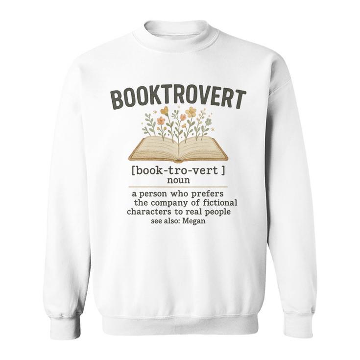 Booktrovert Definition Aesthetic Book Lovers Men Women Kids Sweatshirt