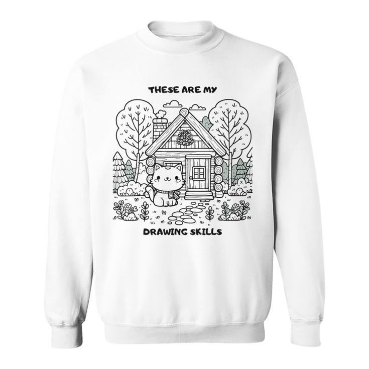 Cat Colouring Book Drawing Painting Art Sweatshirt