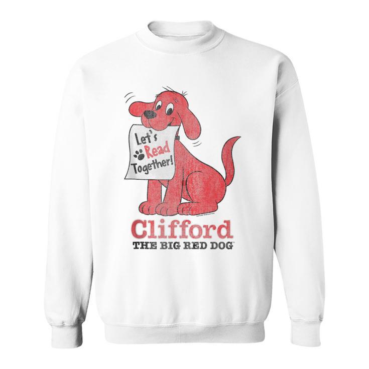 Clifford The Big Red Dog Let's Read Together Vintage Book Sweatshirt