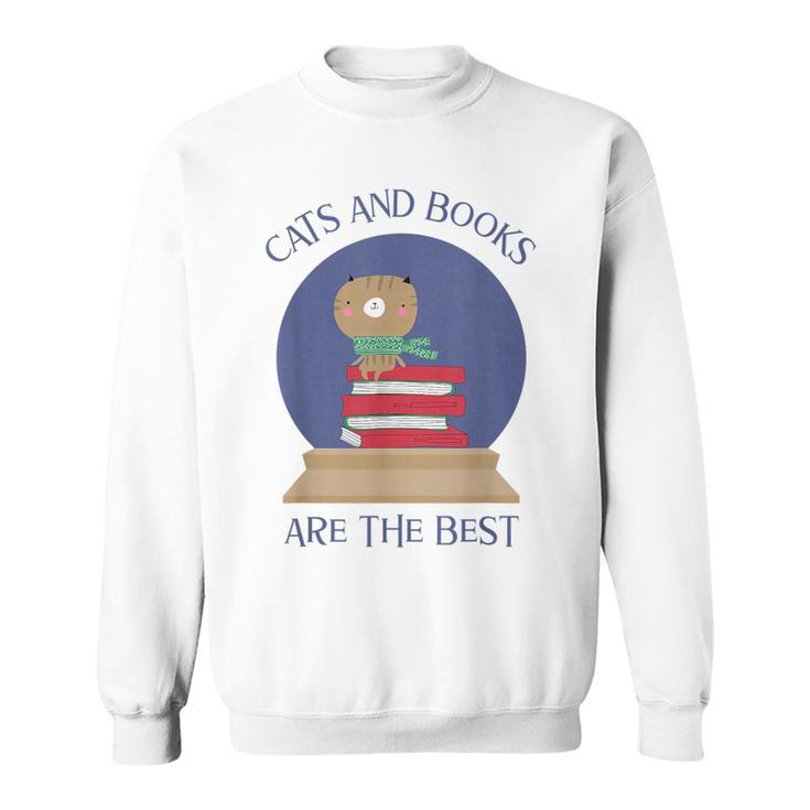 Cute CATS AND BOOKS ARE THE BEST SNOW GLOBE Sweatshirt
