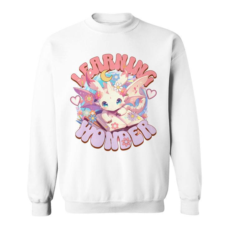 Cute Dragon Learning Wonder Bookworm Girls Books & Dragons Premium Tri-Blend Sweatshirt