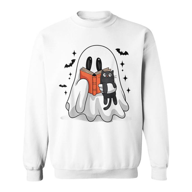 Cute Halloween Ghost Reading Book Sweatshirt