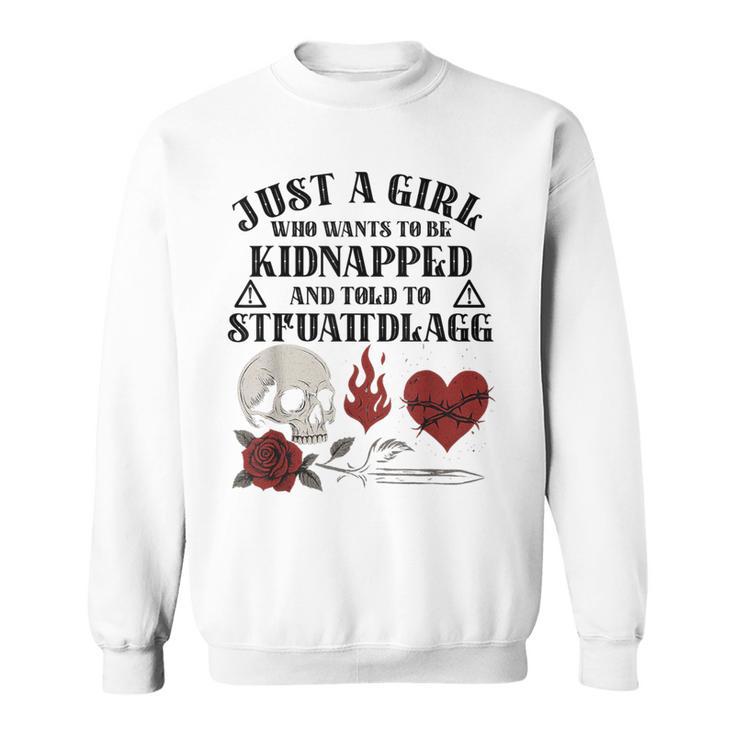 Dark Romance Smutt Book Merch Just A Good Girl STFUATTDLAGG Sweatshirt