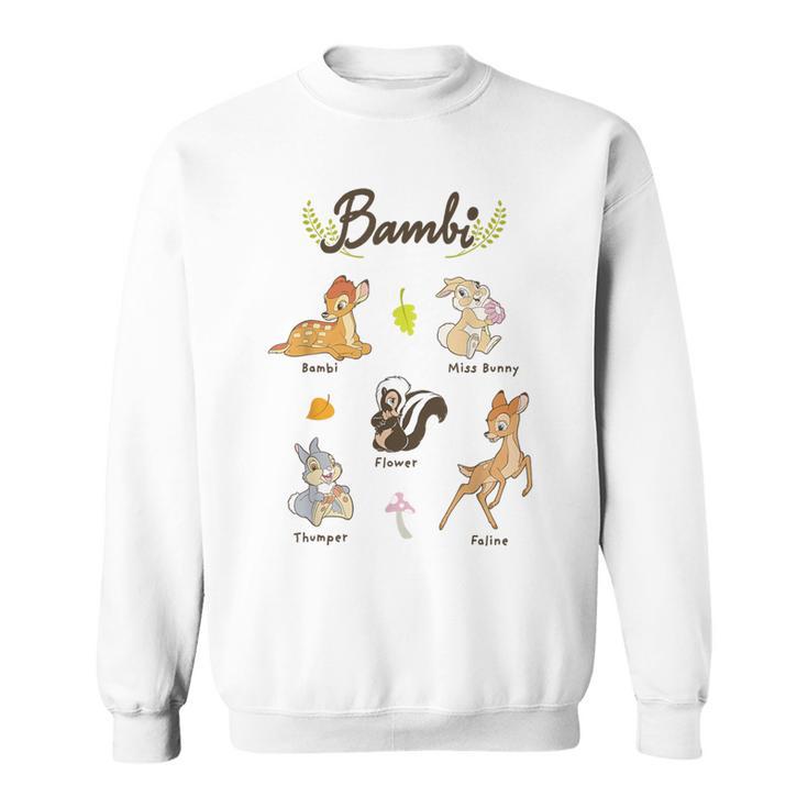 Disney Bambi Vintage Movie Characters Textbook Display Sweatshirt
