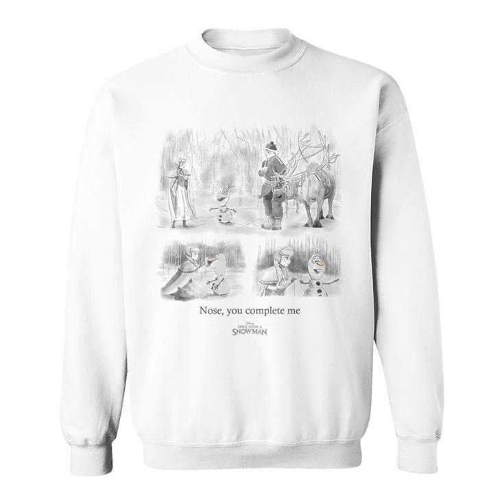 Disney Once Upon a Snowman Nose You Complete Me Story Book Sweatshirt