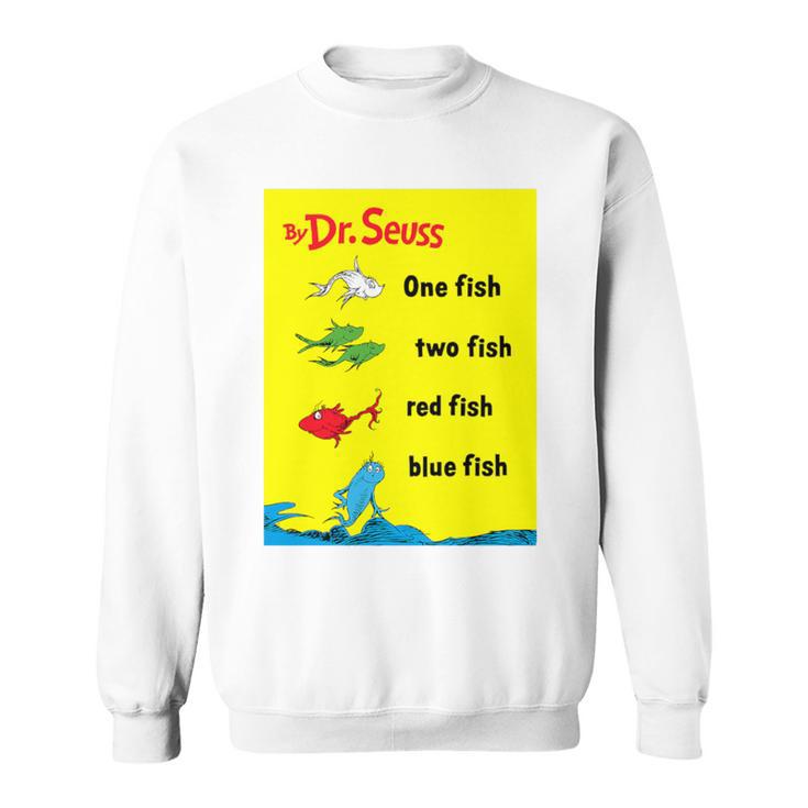 Dr Seuss One Fish Two Fish Book Cover Premium Tri-Blend Sweatshirt