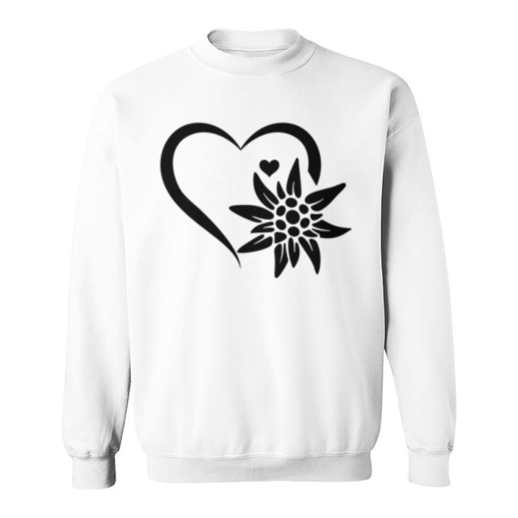 Edelweiss フラワーマウンテン Edelweiß フラワーハート Edelweiß 長袖tシャツ スウェットシャツ