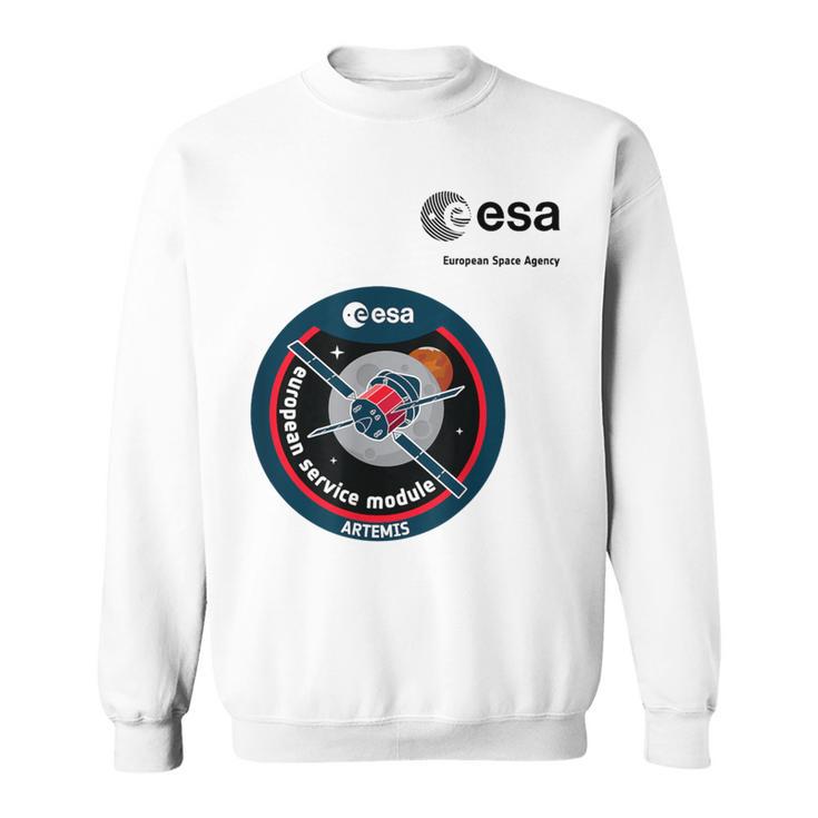 Esa欧州宇宙機関ミッションesmアルテミスパッチ スウェットシャツ