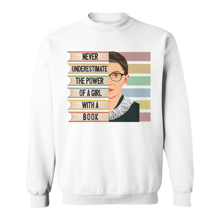 Feminist Ruth Bader Ginsburg RBG Quote Girl With Book Women Premium Tri-Blend Sweatshirt