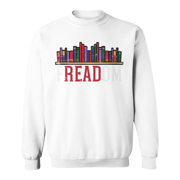 Freadom Shelf Read Reading Book Librarian Men Women Kids Performance Sweatshirt