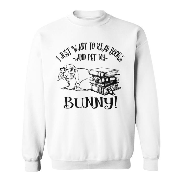 Girls Read Books Mini Holland Lop Bunny Rabbit Lover Sweatshirt