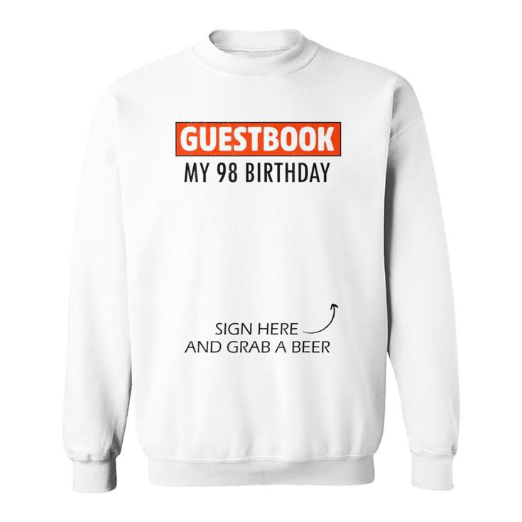 Guestbook Alternative 98th Birthday Decorations For Him Her Sweatshirt