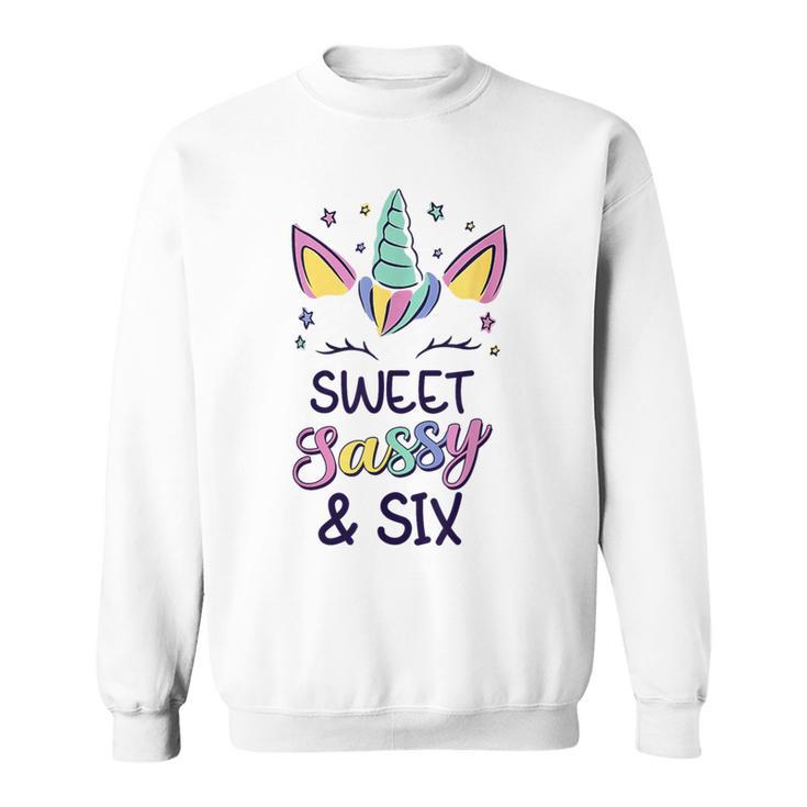 Happy 6Th Birthdayweetassy Andix Unicorn 6歳 スウェットシャツ