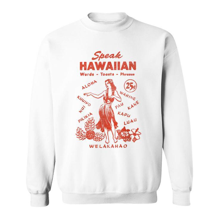 Hawaii Phrasebook 50s Tiki Style Sweatshirt