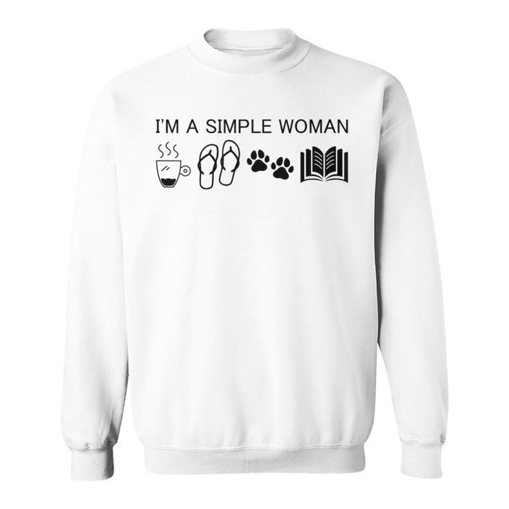 I'm A Simple Woman I Love Coffee Flip Flops Dog Books Sweatshirt