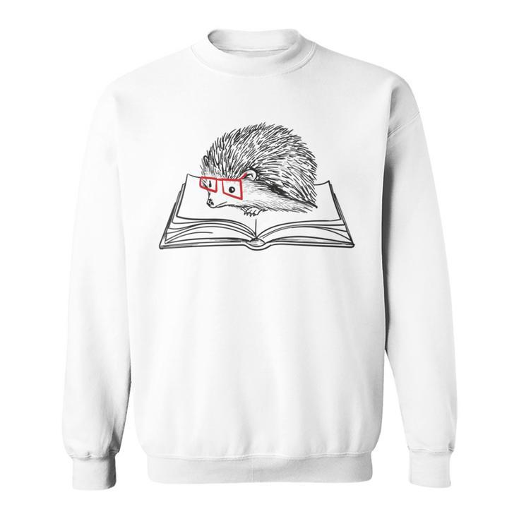 Intellectual Hedgehog Reading Book Literature Sweatshirt