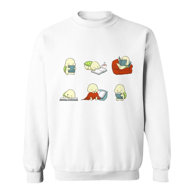 Just Bookworm Things Nerd Reading Book Tortoise Turtle Books Sweatshirt