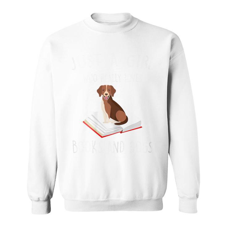 Just a Girl Loves Books And Dogs Reading Book Sweatshirt