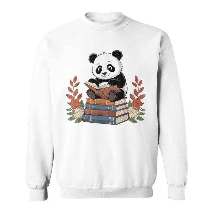 Kawaii Panda Book Lover Reading Books Panda Librarian Sweatshirt