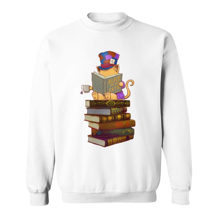 Kittens Cats Tea Party And Books Sweatshirt