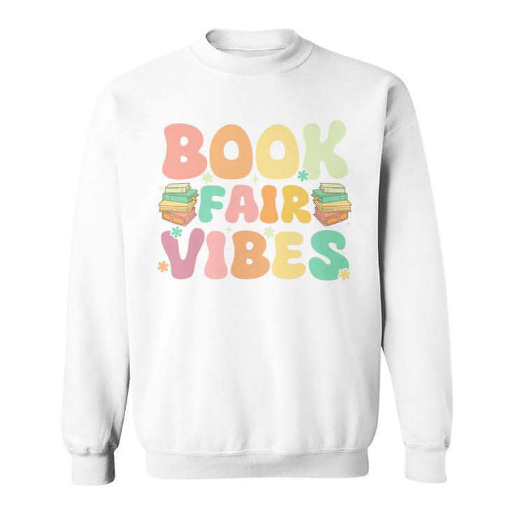 Library Book Fair Vibe Groovy Retro School Reading Nostalgic Sweatshirt