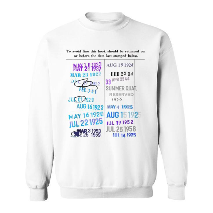 Library Date Stamp Shirt Librarian Shirt Library Book Stamp Sweatshirt