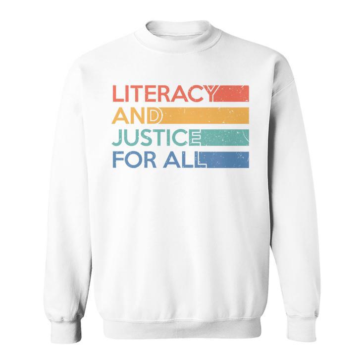 Literacy And Justice For All Reading Book Club Librarian Premium Tri-Blend Sweatshirt