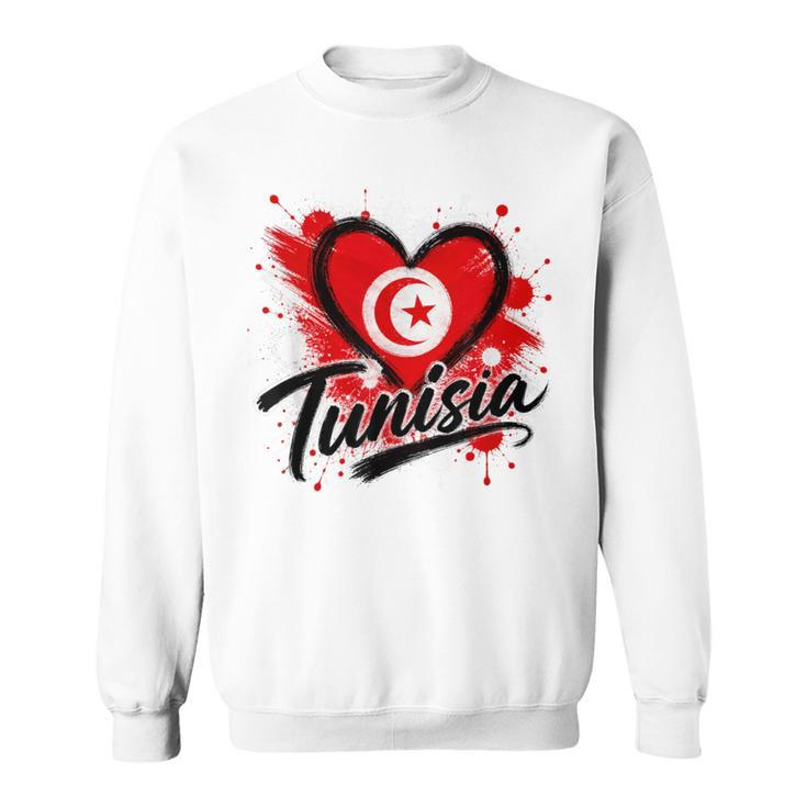 I Love Tunisia 旅行旗 ハート ツーリスト バケーション デザイン スウェットシャツ