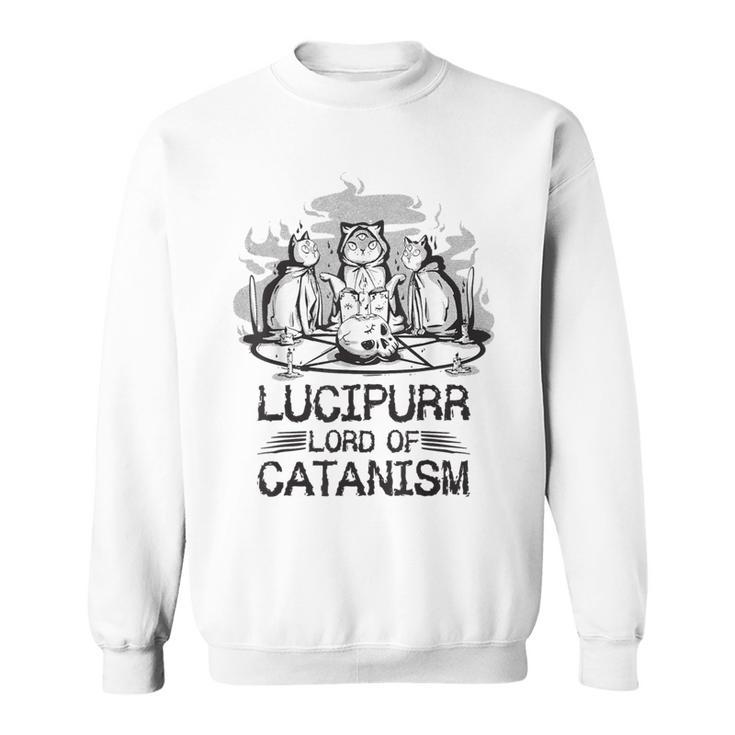 Lucipurr 黒猫 魔法 悪魔 猫 ルシファー オカルティズム スウェットシャツ