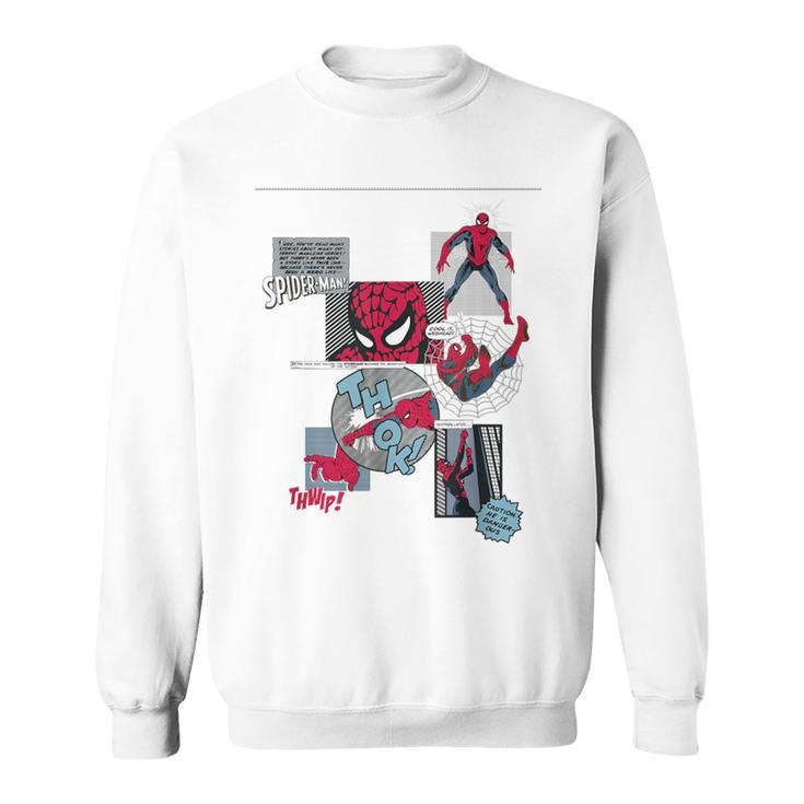 Marvel Comics Spider-Man Classic Comic Book Collage Sweatshirt