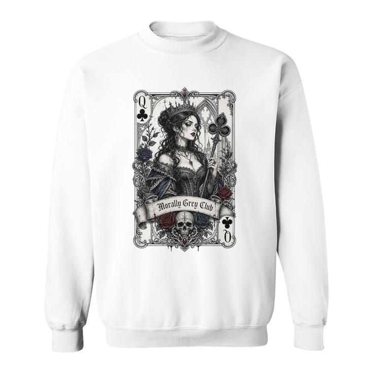 Morally Grey Book Club Lover Gothic Card Style Premium Tri-Blend Sweatshirt