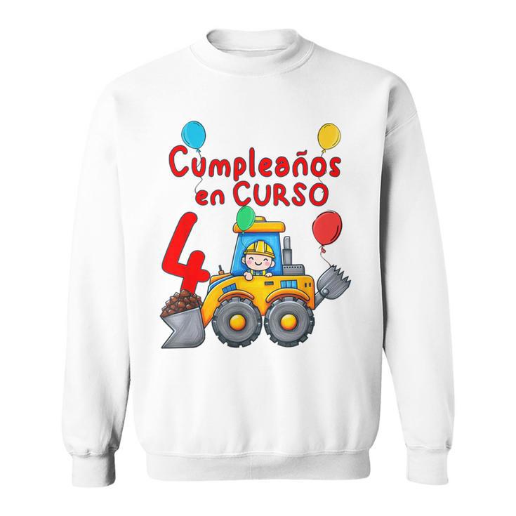 Niño 4 Años Con Tractor Excavadora Cumpleaños Camisa de entrenamiento