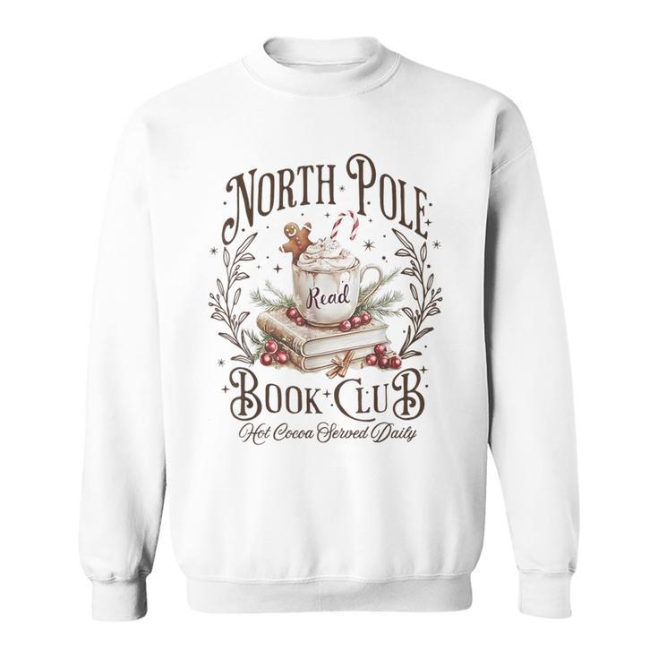 North Pole Readers Club Bookish Xmas Santa Book Reading Sweatshirt