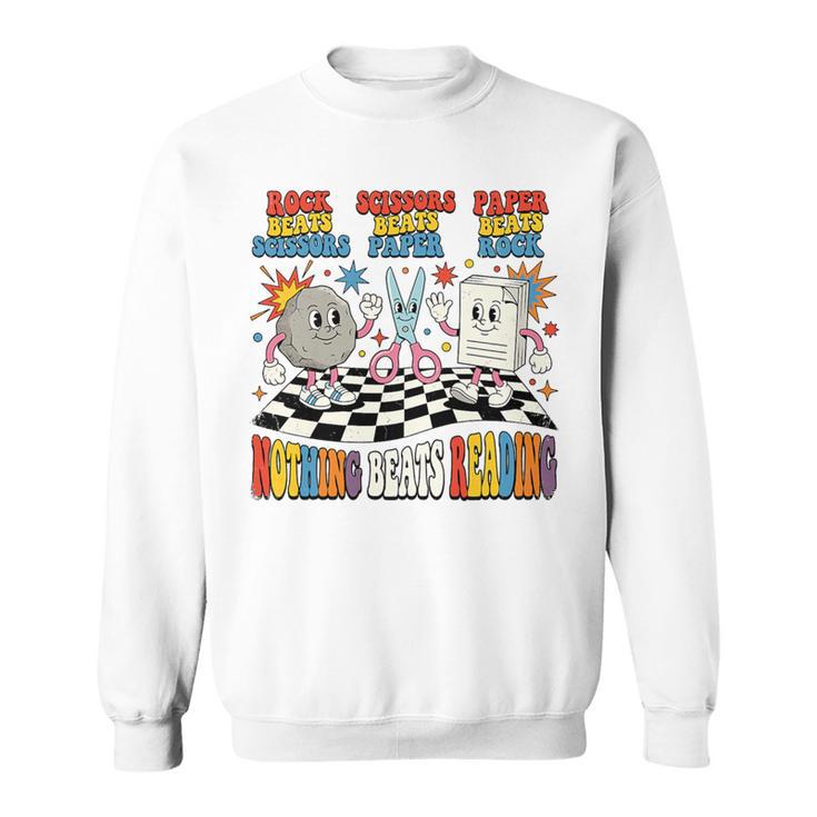 Nothing Beats Reading Rock Paper Scissors Book Love Premium Tri-Blend Sweatshirt
