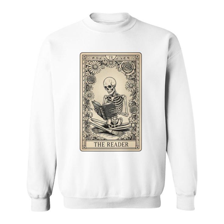 Occult Reader Tarot Card Book Lover Skeleton Reading Sweatshirt