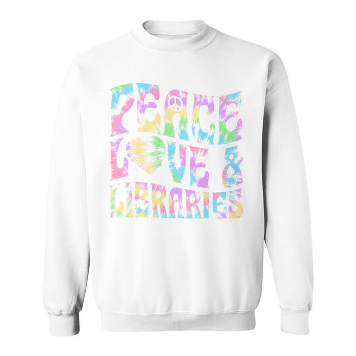 Peace Love And Libraries Heart And Books Graphic Premium Tri-Blend Sweatshirt