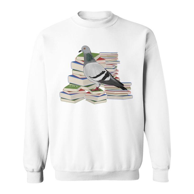 Pigeon Birds And Books Reading Bird Watching Bookworm Sweatshirt