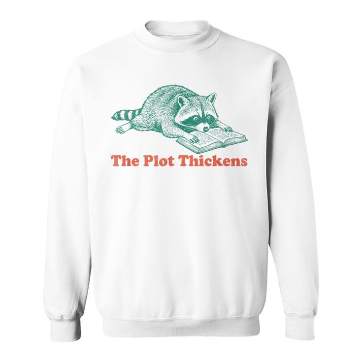 The Plot Thickens Bookish Raccoon Fantasy Book Reader Sweatshirt