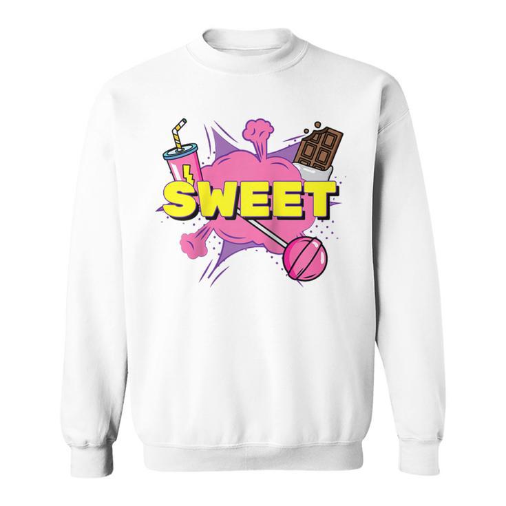 Pop Art Sweet Text Bubble Comic Book Style Classic Raglan Baseball Tee Sweatshirt