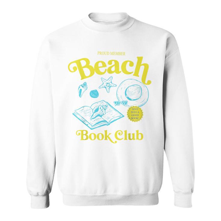 Proud Member Beach Book Club Retro Vintage Summer Bookish Sweatshirt