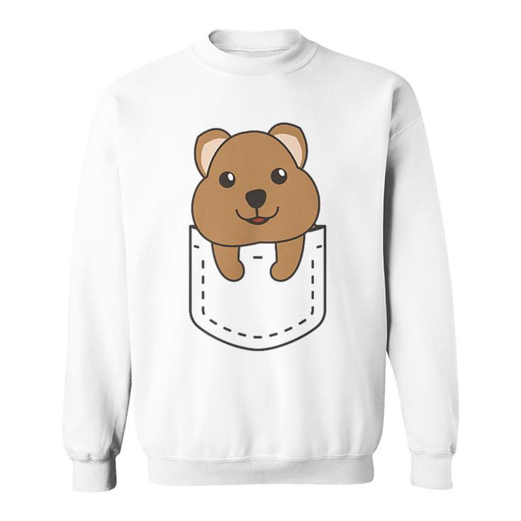 Quokka In Pocket かわいいクオッカ 胸ポケットクオッカ スウェットシャツ