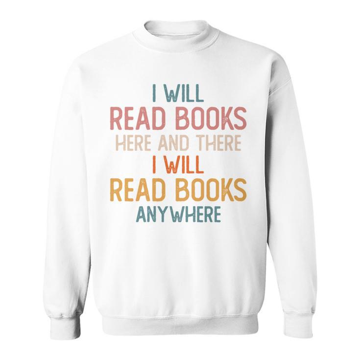 I Read Books Anywhere I Love Heart Books Bookworm Sweatshirt