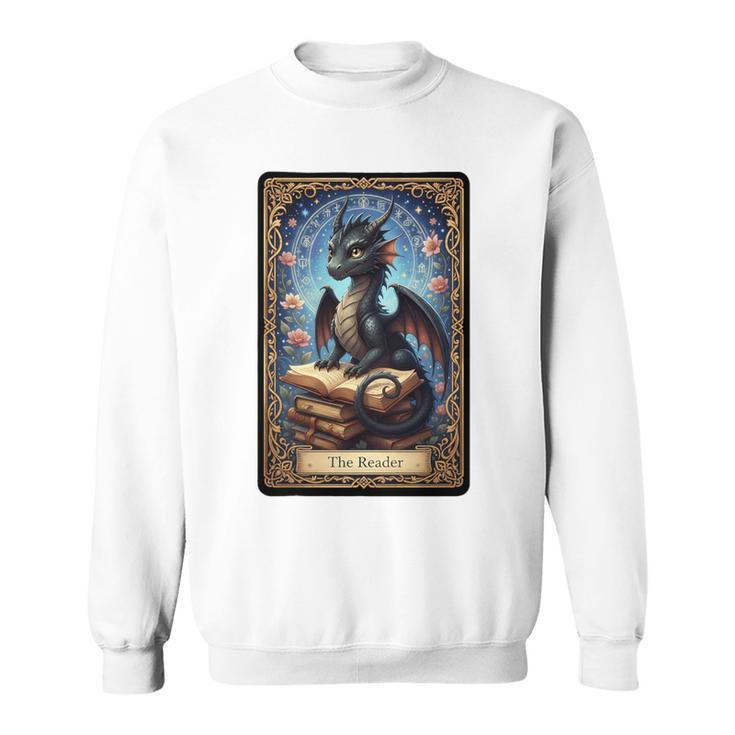 The Reader Dragon Fantasy Book Lover Tarot Card Premium Tri-Blend Sweatshirt