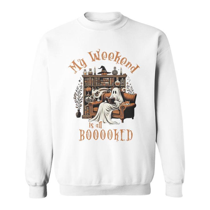 Reading Ghost Halloween Library Weekend Book Lovers Women Premium Tri-Blend Sweatshirt