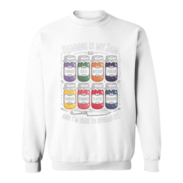 Reading Is My Jam Book Lover Pun Librarian Bookworm Premium Tri-Blend Sweatshirt