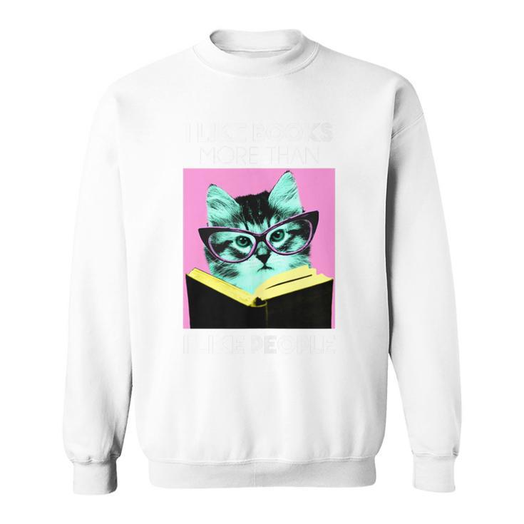 Reading Kitty I Like Books Sweatshirt
