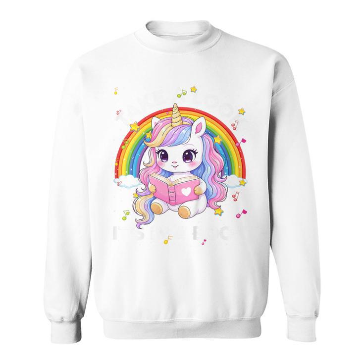 Reading Take Look Its In A Book Toddler Girls Rainbow Lover Sweatshirt