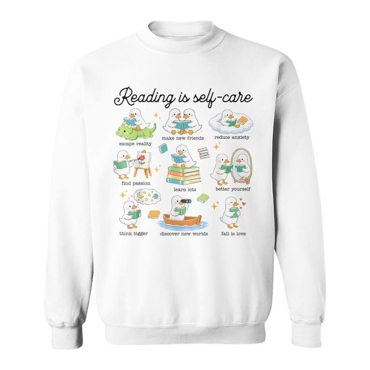Reading Is Self Care Bookworm Reading Book Lovers Sweatshirt